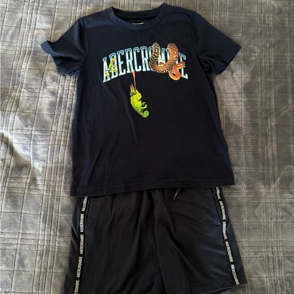 Abercrombie Kids Navy Blue  Set with Colorful Graphic